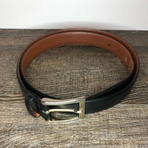 Mens Brooks Brothers Kiel James Patrick Leather Anchor Navy Brown Belt Size 44